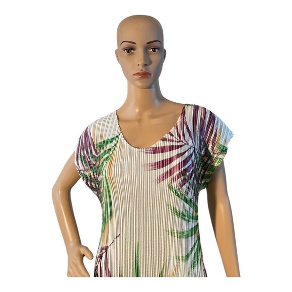 Magic It Fits Women’s Multicolor Accordion  Knee Dress Size M/L - Picture 3 of 12